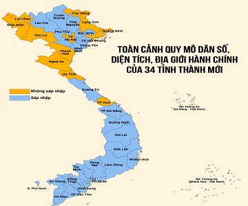 Tên gọi chính thức 34 tỉnh của Việt Nam sau sáp nhập