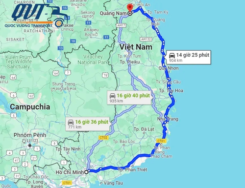 Từ Sài Gòn đi Quảng Nam bao nhiêu km? Gửi hàng hóa mất bao lâu?