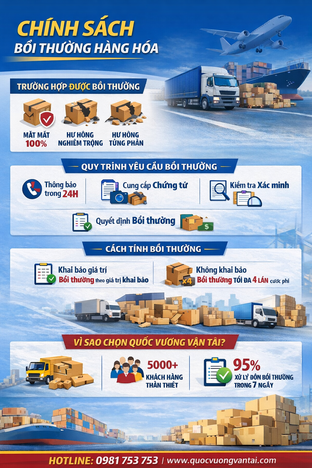 chính sách bồi thường hàng hóa