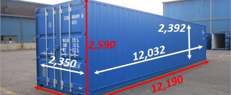 Kích thước xe container 40 feet