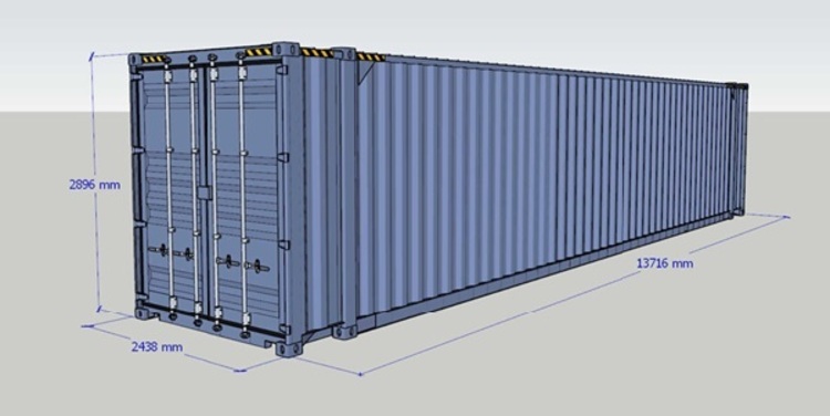 Kích thước xe container 45 feet