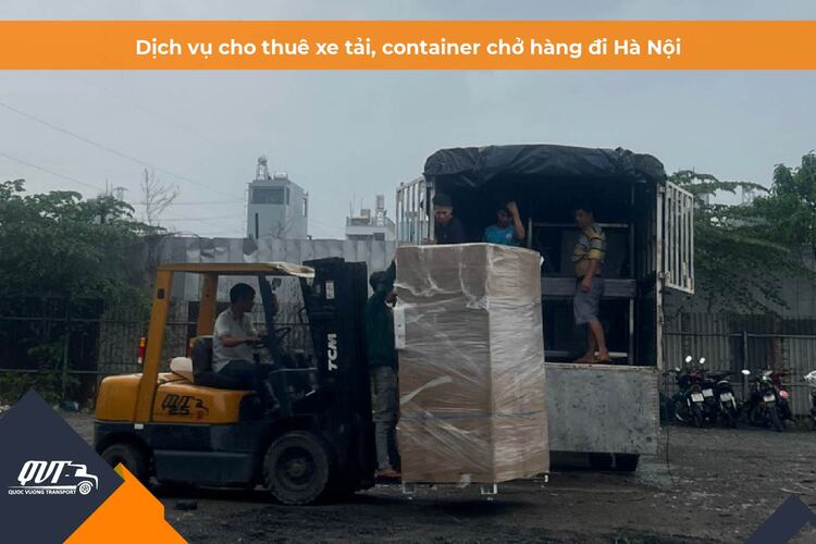 cho thuê xe tải, container chở hàng đi Hà Nội